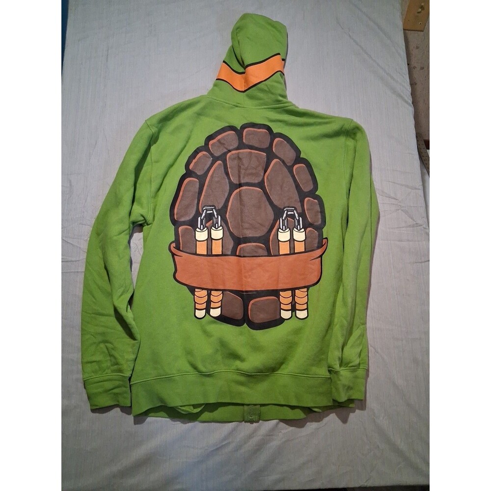 TMNT Teenage Mutant Ninja Turtles Michelangelo Face Mask Hoodie Mens XL Full Zip - Picture 3 of 5
